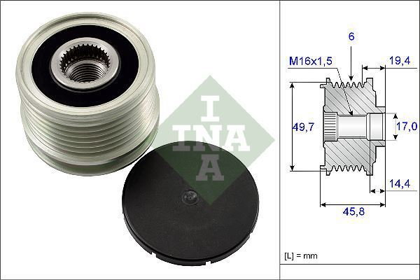 INA Alternator - sprzęgło jednokierunkowe 535 0168 10