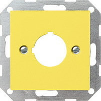 Gira Osłona+płytka mont. przycisk z 22,5 mm System 55 żółta 027102