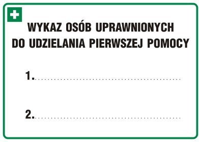 TD DD008 Wykaz osób uprawnionych do udzielania pierwszej pomocy