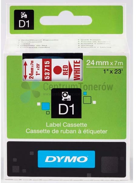 Dymo oryginalny taśma do drukarek etykiet 53715 S0720950 czerwony druk/biał
