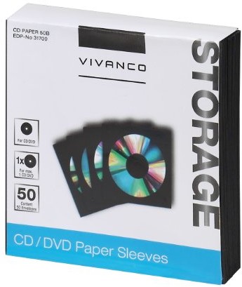 Vivanco CD/DVD Paper-kopert, czarny 4008928317091