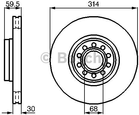 BOSCH Tarcza hamulcowa przednia, 0 986 478 617  0986478617