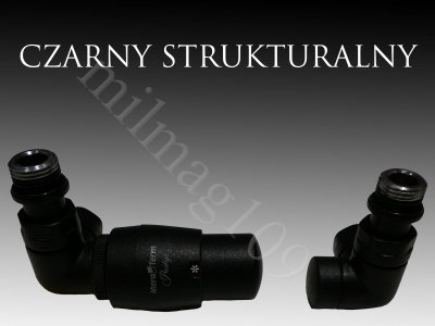Mera Term Zestaw zaworów grzejnikowych termostatycznych VISION lewy CZARNY STRUK