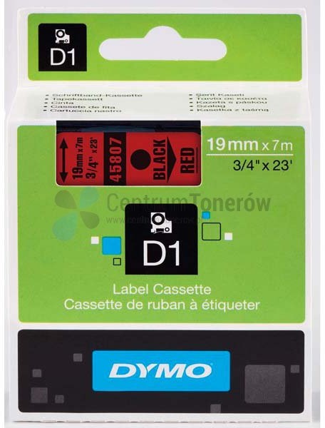Dymo oryginalny taśma do drukarek etykiet 45807 S0720870 czarny druk/czerwo