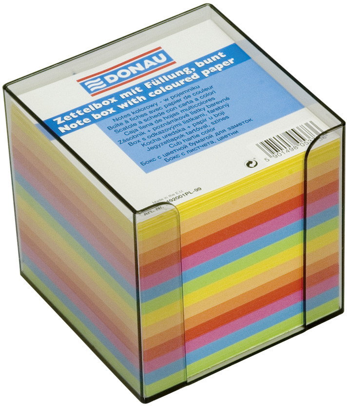 Donau KOSTKA nieklejona, w pudełku, 95x95x95mm, ok. 700 neon, mix kolorów 749200