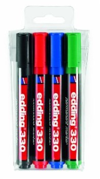Edding MARKERY PERMANENTNE 4-KOLORY ŚCIĘTA KOŃCÓWKA 1-5MM 3304S ED