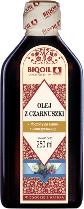 BioOil Olej Z Czarnuszki Czarnego Kminu Tłoczony Na Zimno Nierafinowany 250Ml