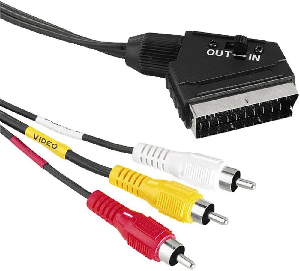 Hama Cinch kompozytowy Scart Video Kabel [3x złącze męskie cinch 1x złącze męskie SCART] 1.50 m czarny