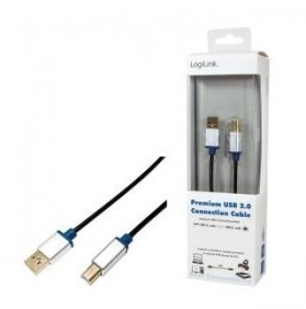 LogiLink Kabel USB 2.0 Premium BUAB230 A/B 3m KKLKKUBU0230 [6075980]
