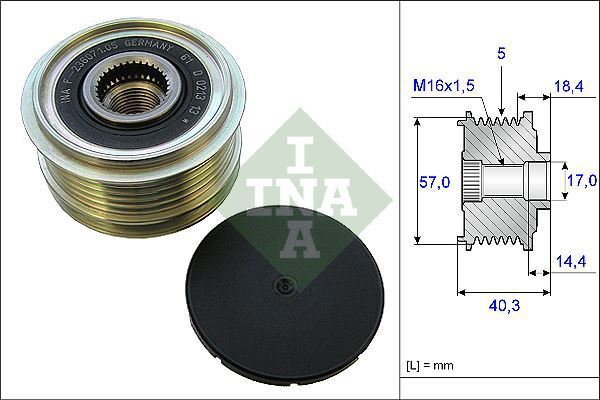 INA Alternator - sprzęgło jednokierunkowe 535 0187 10