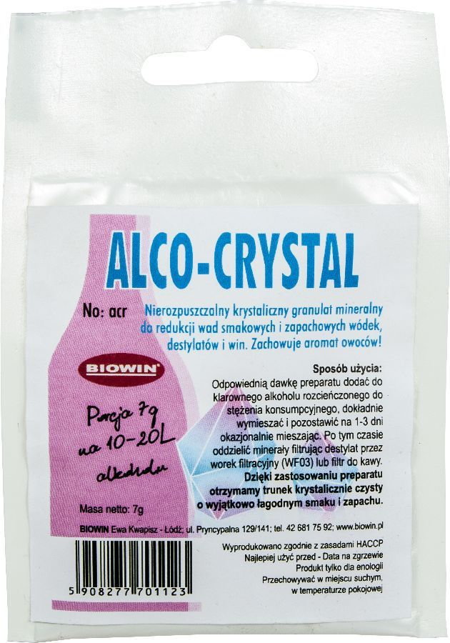 Browin ALCO-CRYSTAL KORYGUJE WADY WÓDEK I DESTYLATÓW ACR