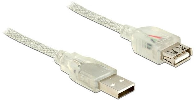 Delock Przedłużacz USB AM-AF USB 2.0 1m ferryt przezroczysty 83881