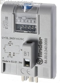 Finder Moduł czasowy do Przekaźnika 12-240V AC/DC, Wielofunkcyjny AI, DI, SW, BE