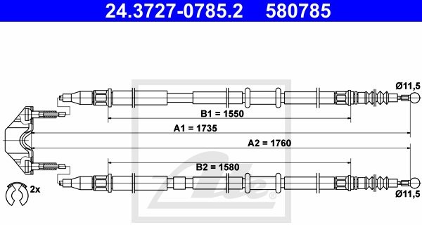 ATE LINKA HAM 24.3727-0785.2 OPEL ASTRA H 1.4 LPG 09- 24.3727-0785.2