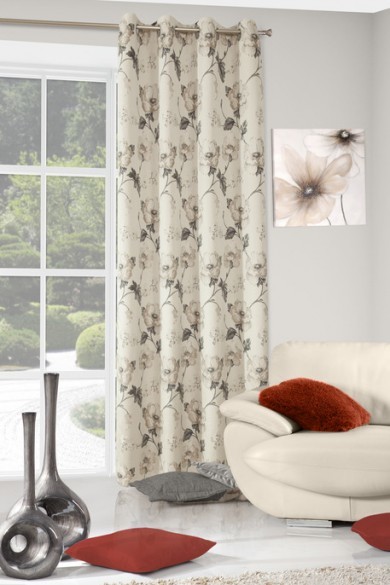 Eurofirany Zasłona 140x250 /E/IZA krem+stal ZAS/IZA/K+STAL
