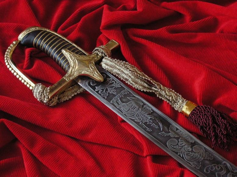 Płatnerze hiszpańscy HISTORYCZNA REPLIKA BRONI SZABLA HUSARSKA 1750r
