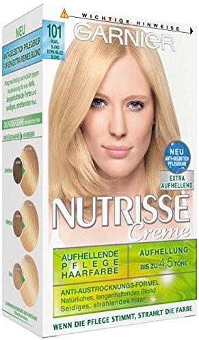 Garnier Nutrisse Creme Coloration naturalny bursztyn połyskująca merndes farba do włosów (blond 9.34/zabarwienie na włosy na stałe z 3 naehrenden olejami) 3 X 1 sztuki C07374