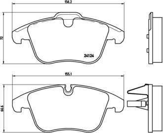 BREMBO Zestaw klocków hamulcowych, hamulce tarczowe P 36 022