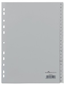 DURABLE Przekładka PP A4 szare, nadrukowane indeksy, A-Z, 24 części