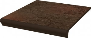 Paradyż stopnica z kapinosem prosta strukturalna Semir Brown 30x33x1.1 SemBroKap