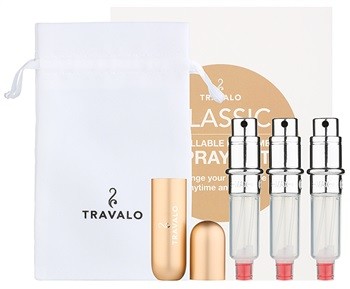 Travalo Classic HD napełnialny flakon z atomizerem 3 x 5 ml + zamszowa torebka