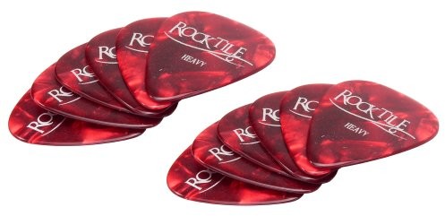 Rocktile rocktile Pick gitara plektren (Tortoise wzornictwo, nylon Pick, plektron, 12 sztuki w zestawie), czerwony 00021276