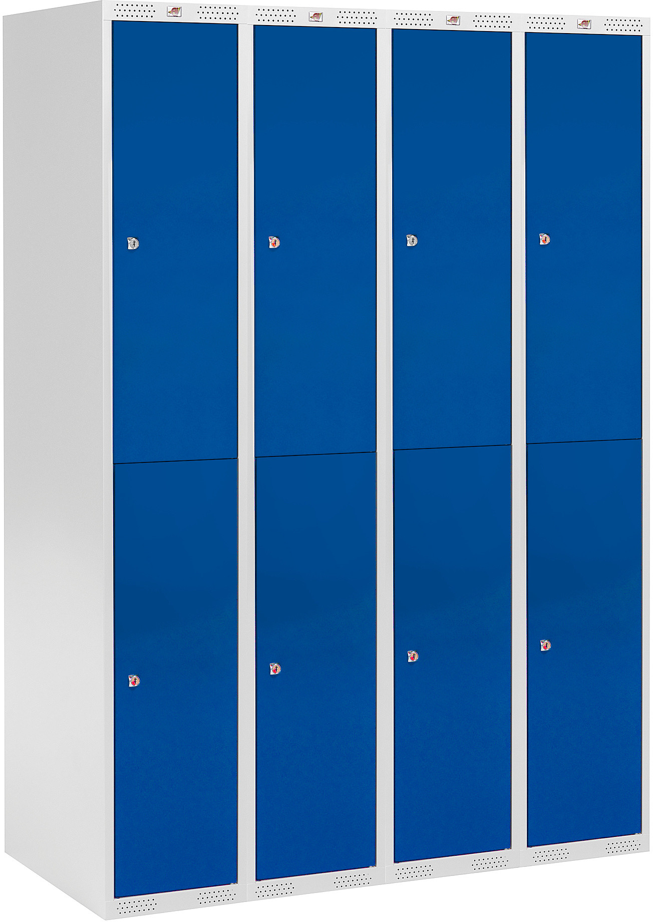 AJ Szafki osobiste 4 moduły 8 schowków niebieskie drzwi S1200xG550xW1740 mm 323982