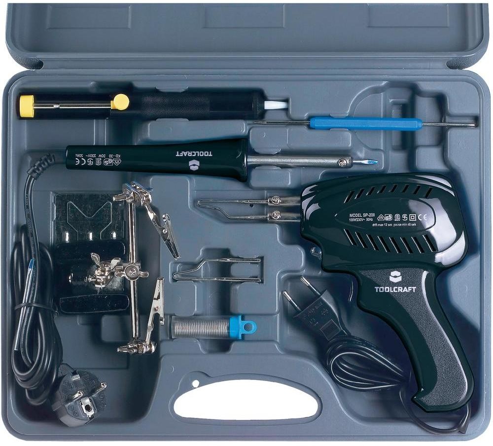 Toolcraft Lutownica pistoletowa transformatorowa Zestaw SK 3000 230 V 100 W niklowana końcówka do lutowania DxSxW) 350 x 270 x 73 mm