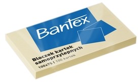 Bantex BLOCZKI SAMOPRZYLEPNE 100X75MM 100 KARTEK ŻÓŁTE zakupy dla domu i biura 400086387