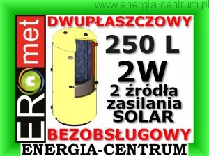 Ermet 250 L 2W PIONOWY DWUPŁASZCZOWY SUROWY WYMIENNIK SOLAR do CWU BEZOBSŁUGOWY BOJLER !!WYSYŁKA GRATIS!! DPWSto - C.O.Sol. 250L