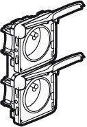 Legrand 069643 PLEXO Gniazdo Podwójne pionowe 2x2P+Z BIAŁY/ ECRU 16A-250V~