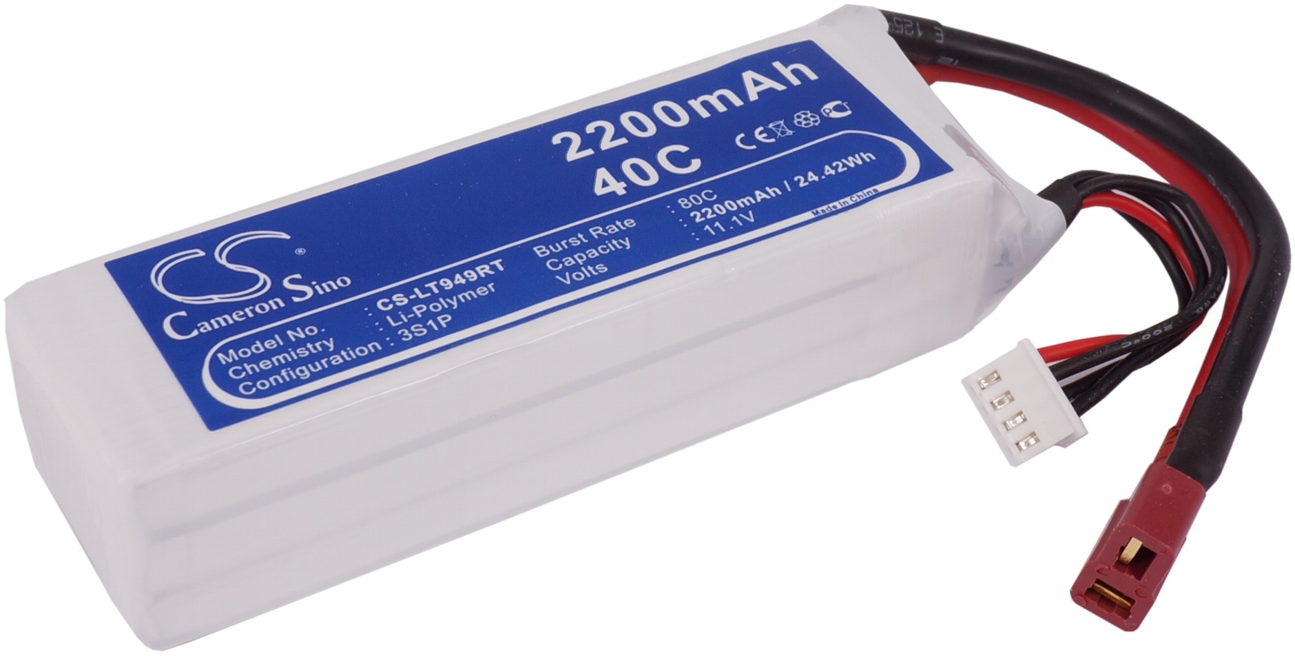 Cameron Sino 2200mAh 24.42Wh Li-Polymer 11.1V 3S 40C () CS-LT949RT