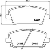 BREMBO Zestaw klocków hamulcowych, hamulce tarczowe P 28 037
