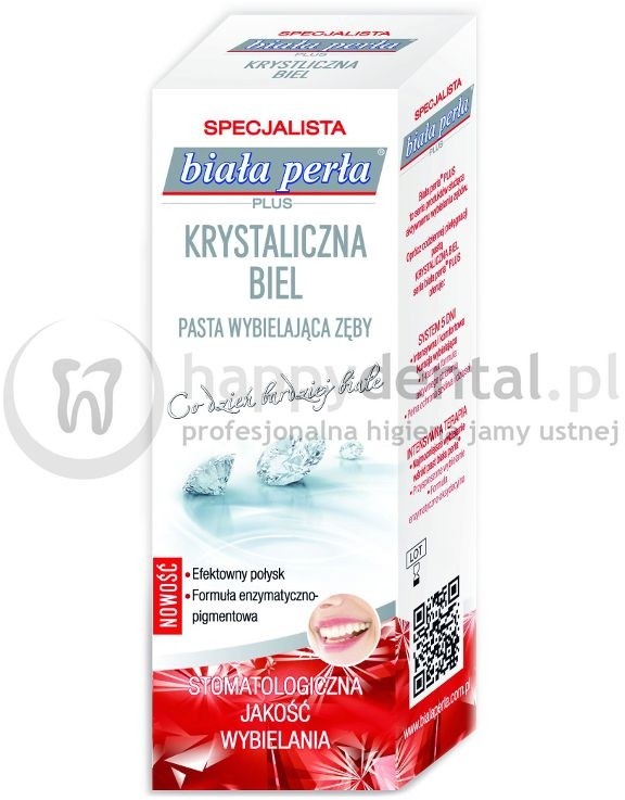Vitaprodukt BIAŁA PERŁA Pasta + Krystaliczna Biel 75ml - wybielającą-polerująca pasta do codziennego stosowania