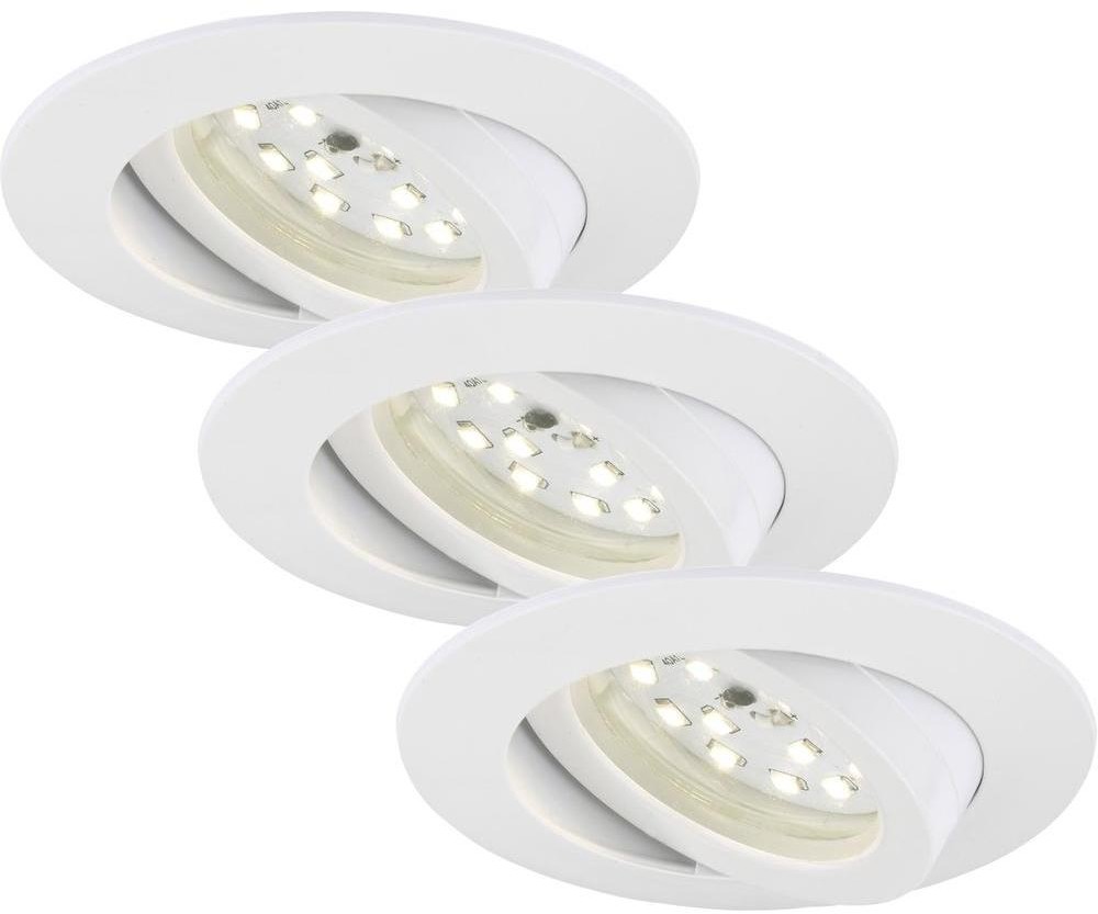 Briloner Lampa do zabudowy LED zestaw 3 szt 7232-036 Siłownik do sterowania za pomocą aplikacji i dyfuzor można zamówić oddzielnie 470 lm 3000 K biały
