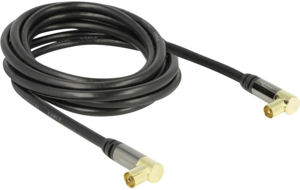 Delock Kabel Anteny SAT 88916 [1x złącze męskie antenowe 75 1x złącze żeńskie antenowe 75 ] 85 dB 3 m pozłacane styki czarny