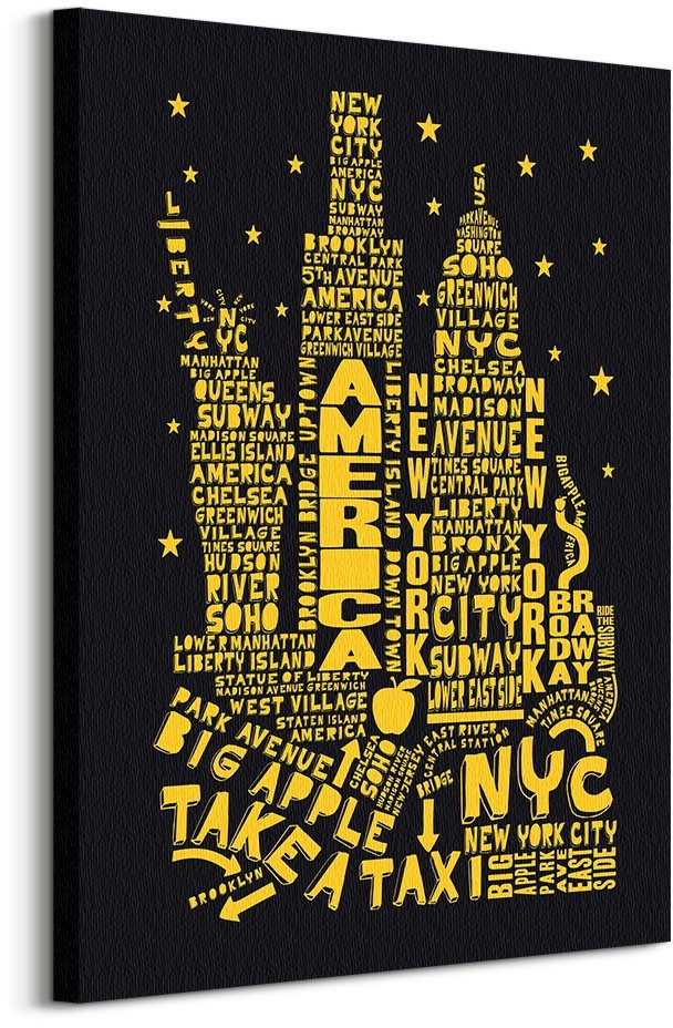 Pyramid Posters Citography (New York Black) - Obraz na płótnie WDC90859