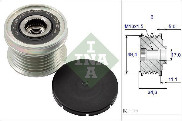 INA Alternator - sprzęgło jednokierunkowe 535 0155 10