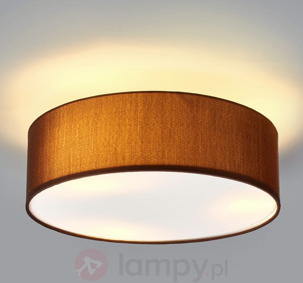 Lampenwelt Elegancka lampa sufitowa SEBATIN, jasnobrąz.