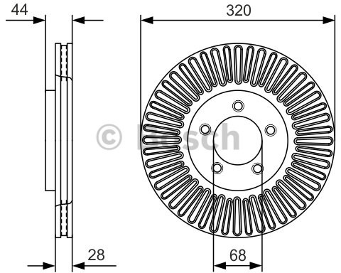 BOSCH Tarcza hamulcowa przednia, 0 986 479 D19  0986479D19