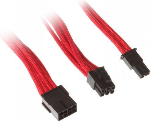 Silverstone 8-Pin-PCIe na 6+2-Pin-PCIe adapter - 250mm czerwony SST-PP07-PCIR
