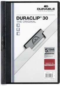 Duraclip Durable Original 30, Skoroszyt zaciskowy A4, 1-30 kart., kolor czarny