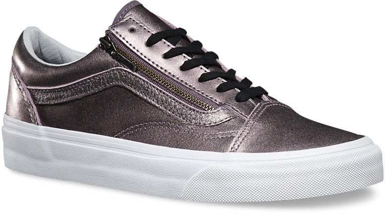 Vans obuwie damskie OLD SKOOL ZIP (Metalic Leather) Thistle różowy/True White