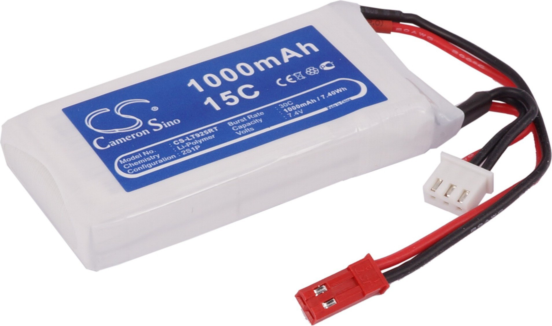 Cameron Sino 1000mAh 7.40Wh Li-Polymer 7.4V 2S 15C () CS-LT925RT