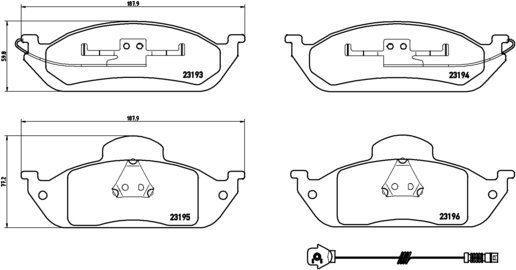 BREMBO Zestaw klocków hamulcowych, hamulce tarczowe P 50 039