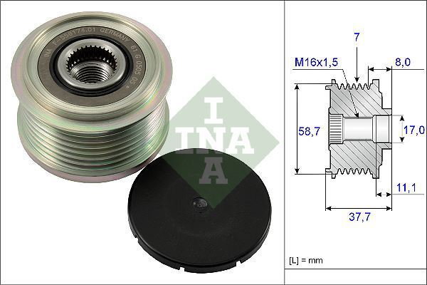 INA Alternator - sprzęgło jednokierunkowe 535 0128 10