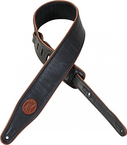 Levy's Leather levy kroki Leather mss17 gitara pasek, czarny MSS17-BLK
