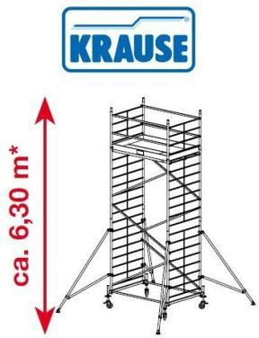 Krause Rusztowanie jezdne, aluminiowe o szerokiej konstrukcji ProTec XXL 6.3m ro