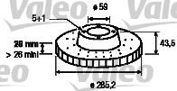 VALEO tarcza hamulcowa x1 przod 197219  197219