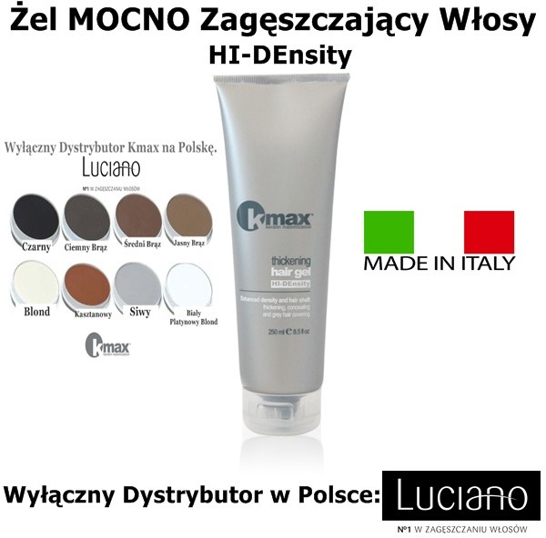 Kmax Żel Mocno Zagęszczający Włosy z Keratyną 250ml